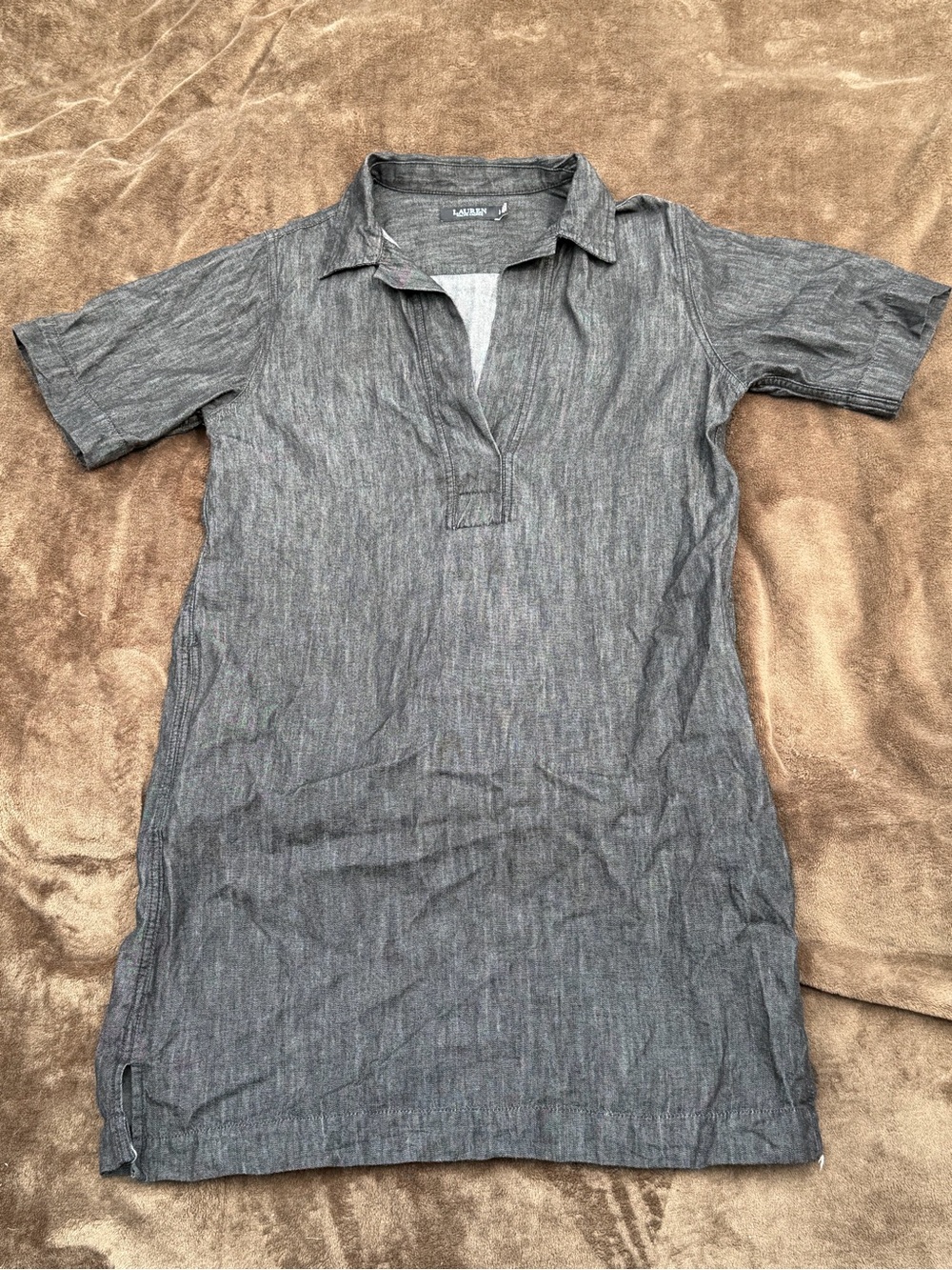 Lauren Ralph Lauren denim shift dress in a dark wash